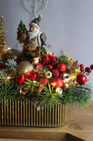 Golden Time, świąteczny stroik LED w naczyniu