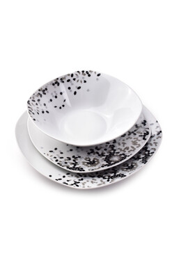 Geometria, komplet zastawy obiadowej, 6 osób, 18 elementów