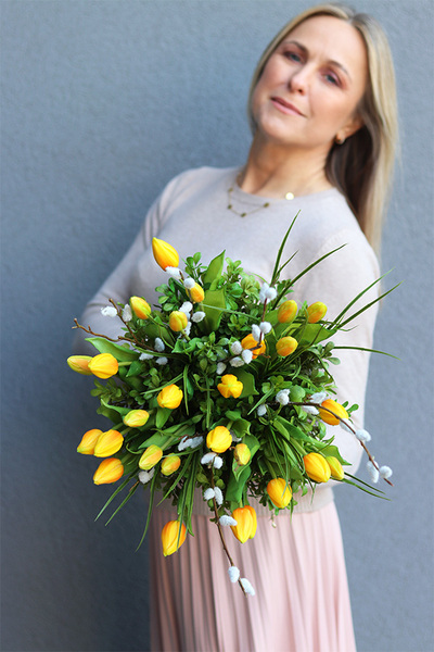 Żółte Tulipany, wiosenna kompozycja kwiatowa