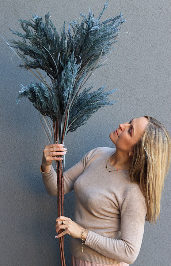 Boho Grass Blue, bukiet sztucznych traw