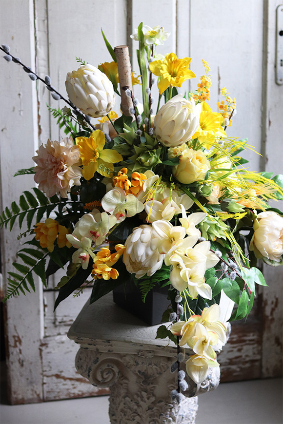 kompozycja nagrobna, Żółta Wiosenna, wym.73x83cm