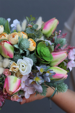 Valendia Green Canoe A, wielkanocna kompozycja w okrągłej donicy, wys.19cm 