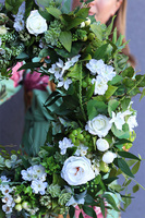 biały wianek na drzwi, Spring Wreath, śr.56cm 