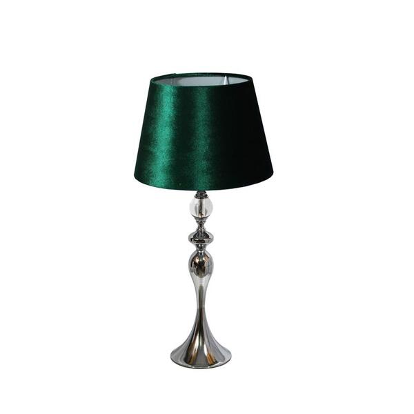Angelina, lampa stołowa, abażur zielono-srebrny stożek, wys.70cm