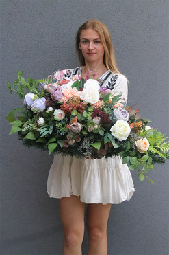 Merimo pastelowa wiązanka nagrobna, dł.70cm 