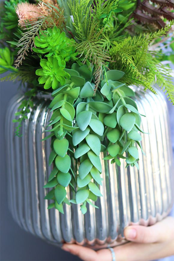 Strelicja Premium Hilton, kompozycja w srebrnej donicy