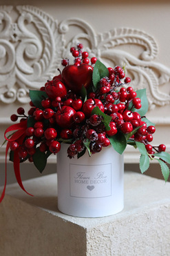 OD RĘKI Jagodowe Love, flowerbox z owocami, wys.29cm