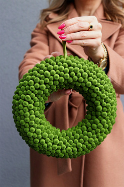 Moss, świąteczny wianek z zielonego mchu, śr.25cm   