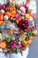 Auturra II, jesienny wianek z aksamitnymi dyniami, śr.46cm