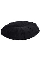 Velvet Button, poduszka dekoracyjna, czarna