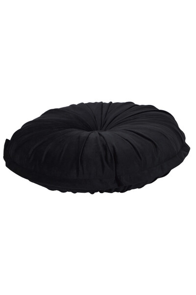 Velvet Button, poduszka dekoracyjna, czarna
