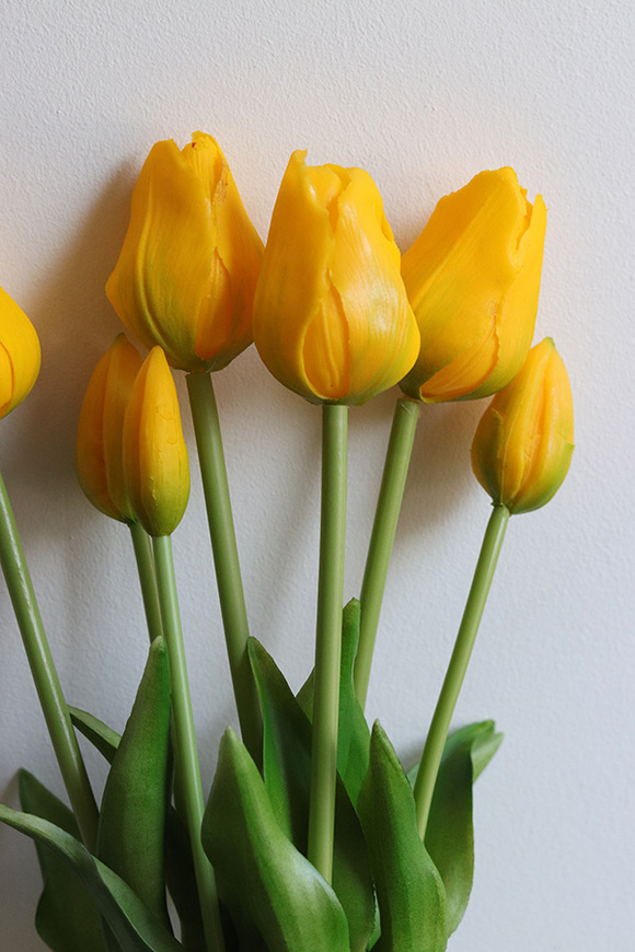 April Nova, bukiet tulipan silikonowy Żółty