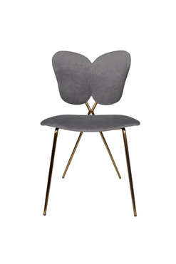 Madame Butterfly, krzesło z obiciem, szare, wym.50x47x85cm