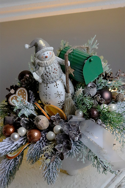 Snowman, świąteczny stroik z bałwankiem