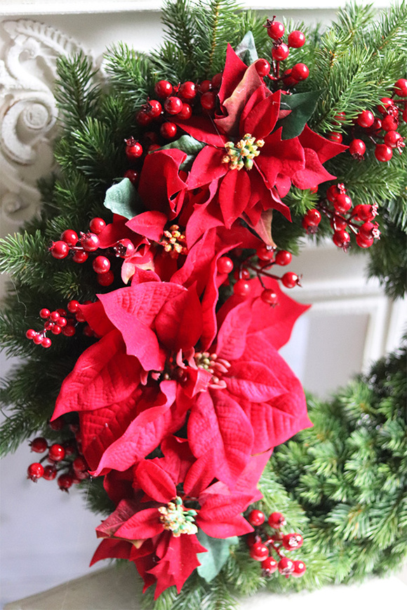 Gwiazda betlejemska Hilton, świąteczny wianek dekoracyjny
