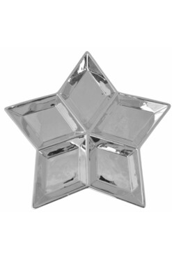 XMAS Glamour, talerz świąteczny, gwiazdka srebrna, kpl.2szt