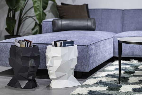 Adonis, nowoczesna donica głowa, czarna