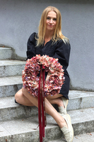 Hortensje Plum, wianek na drzwi z hortensji