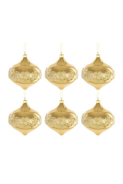 Galena Gold, plastikowe bombki w pudełku, 6 sztuk, śr.10cm