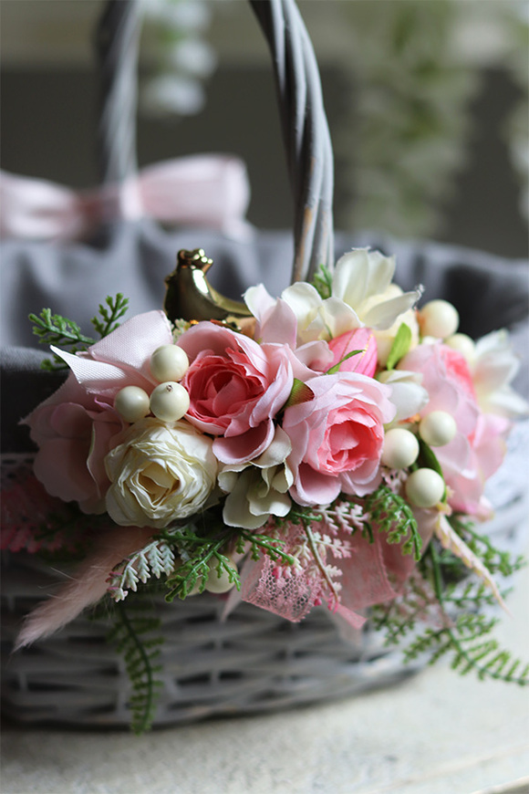 dekorowany koszyczek wielkanocny, Herta, wys.25cm