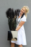 Black Mirror Glamour, sztuczna czarna trawa w donicy