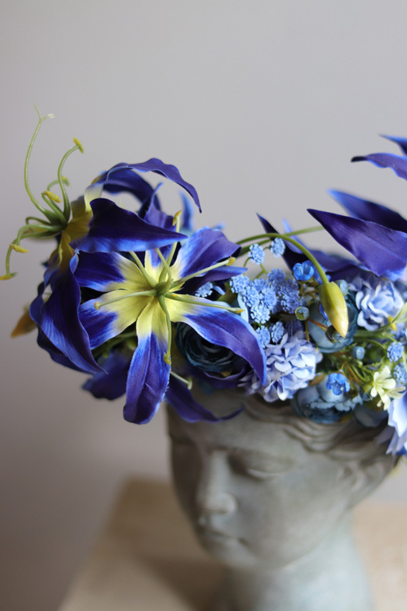  kwiatowy wianek na głowę Niebieska Mazovia, rozmiar uniwersalny