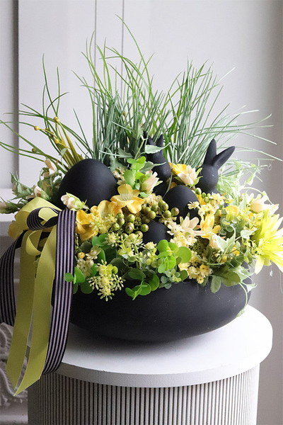 Black&Yellow, stroik wielkanocny w misie