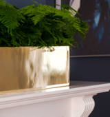 Goldie, atrakcyjna prostokątna donica / osłonka, kolor złoty, wym.80x20x20cm