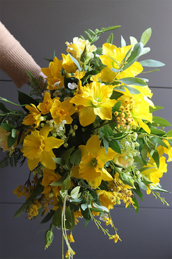 bukiet do wazonu Słoneczna Wiosna 2, sztuczne kwiaty dł.50cm 