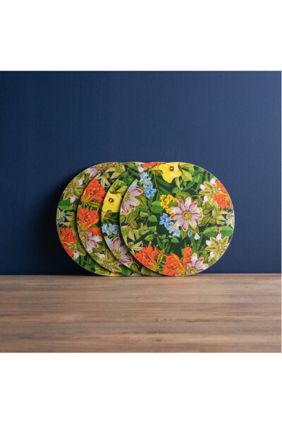 Flower Jungle, podkładki korkowe, okrągłe duże