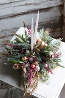 atrakcyjny świąteczny stroik, Pink House, wym.34x39cm 