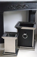 Royal Silver, metalowa donica z półką