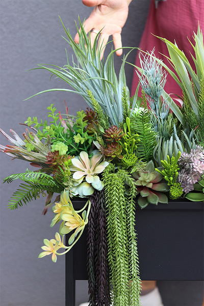 Asia Modern Resato 2, sukulenty w donicy na stojaku