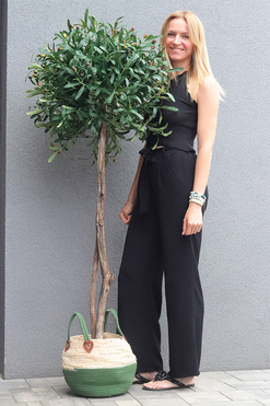 Oliwka Green Basket, sztuczne drzewko w doniczce, wym.165cm