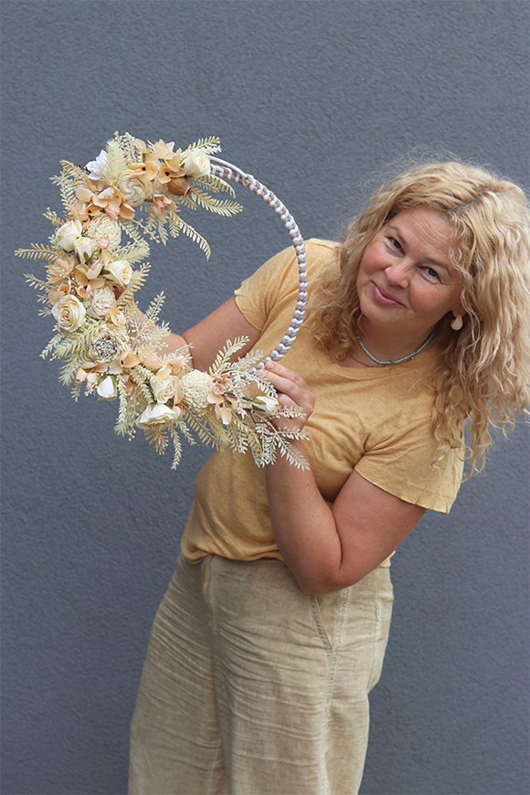 Boho Lusille Slim, wianek na drzwi na obręczy