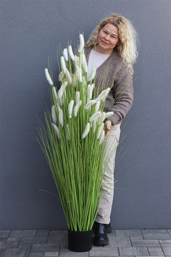 Trawa Pustynna, sztuczna trawa z kłosami, biała, wys.145cm