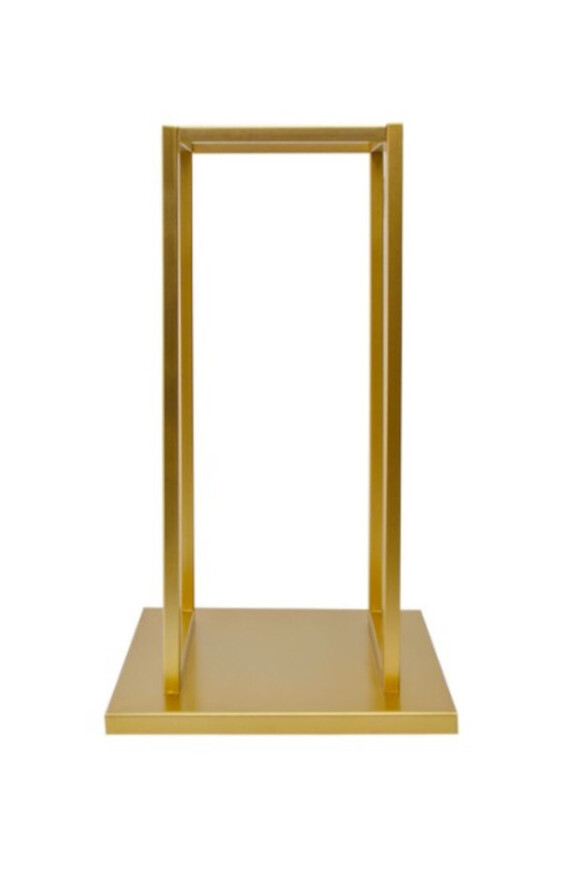 Goldi, postument / kwietnik / stojak złoty na drewno / kwiaty, wym.33x33x59cm