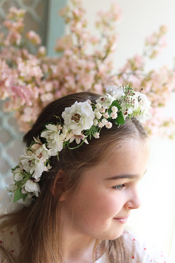 OD RĘKI Wiosenna Aria, komunijny wianek na głowę, rozmiar uniwersalny