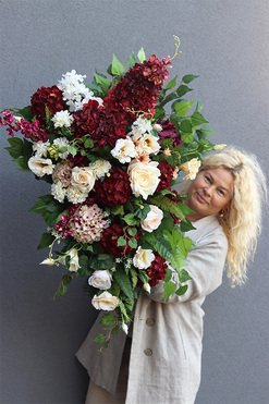 Burgundia 2, ogromna wiązanka nagrobna, dł.103cm