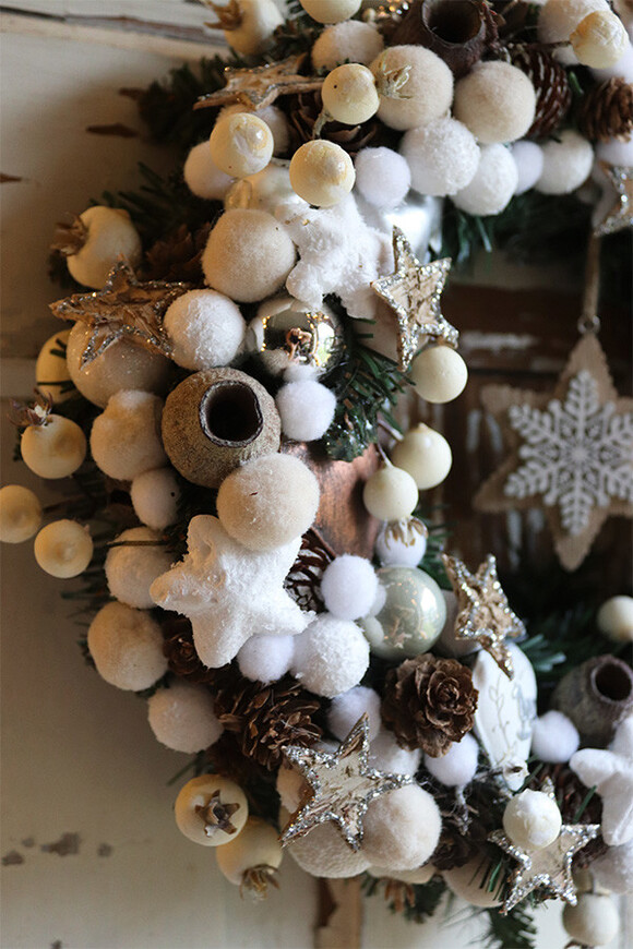 Świąteczny Kolor Big 2, bogaty wianek świąteczny LED