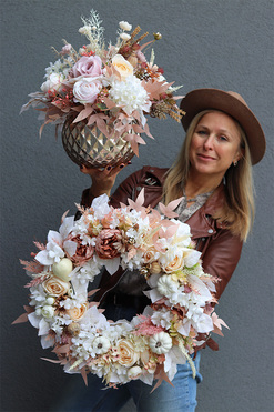 Sandy Fall, jesienna kompozycja w naczyniu, wym.42x47cm 