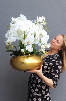 Deluxe Gold A, sztuczny storczyk w złotej donicy, wys.61cm