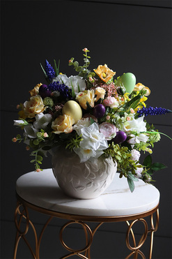 Eugelina, wielkanocna kompozycja w okrągłej donicy, wys.38cm 