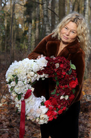 Biel&Czerwień Polonia 2, bogaty wianek - serce kwiatowe