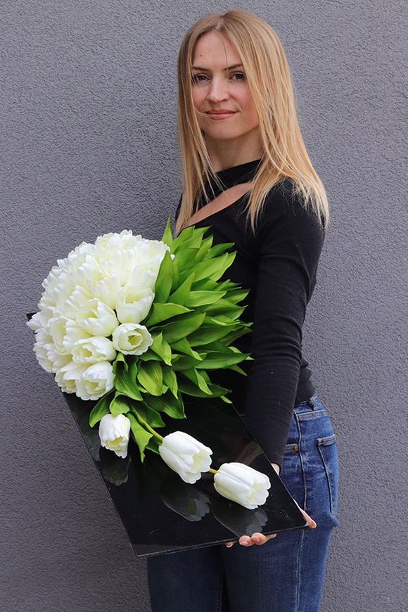 Tulippo New Design White 2, komplet dekoracji nagrobnych