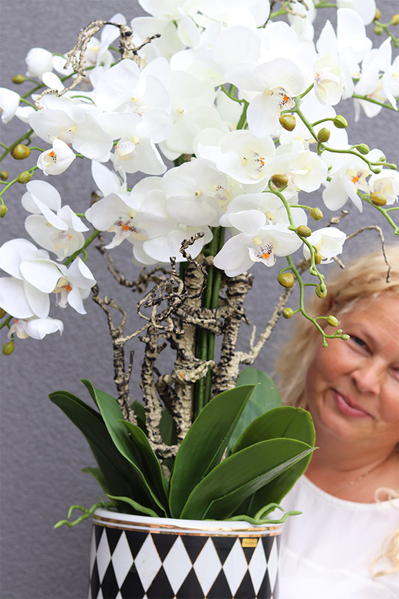 Szachownica 2, wysokiej jakości sztuczny storczyk