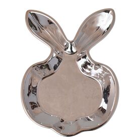 Easter Glamour, talerz wielkanocny, zając srebrny, kpl.2szt