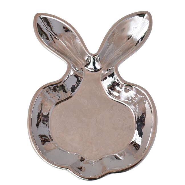 Easter Glamour, talerz wielkanocny, zając srebrny