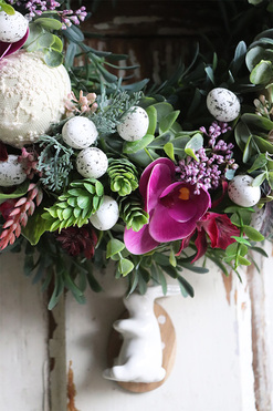 Gerista 2, wielkanocny wianek z koronkowymi jajkami, śr.32cm