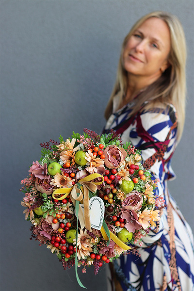 jesienny wianek z zawieszką, Jesienne Serce 2